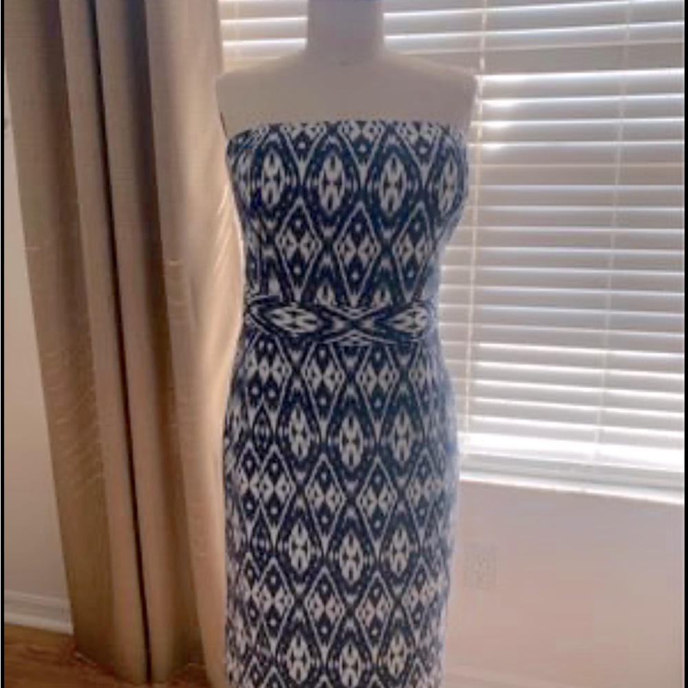 Banana Republic, blue strapless dress size 10